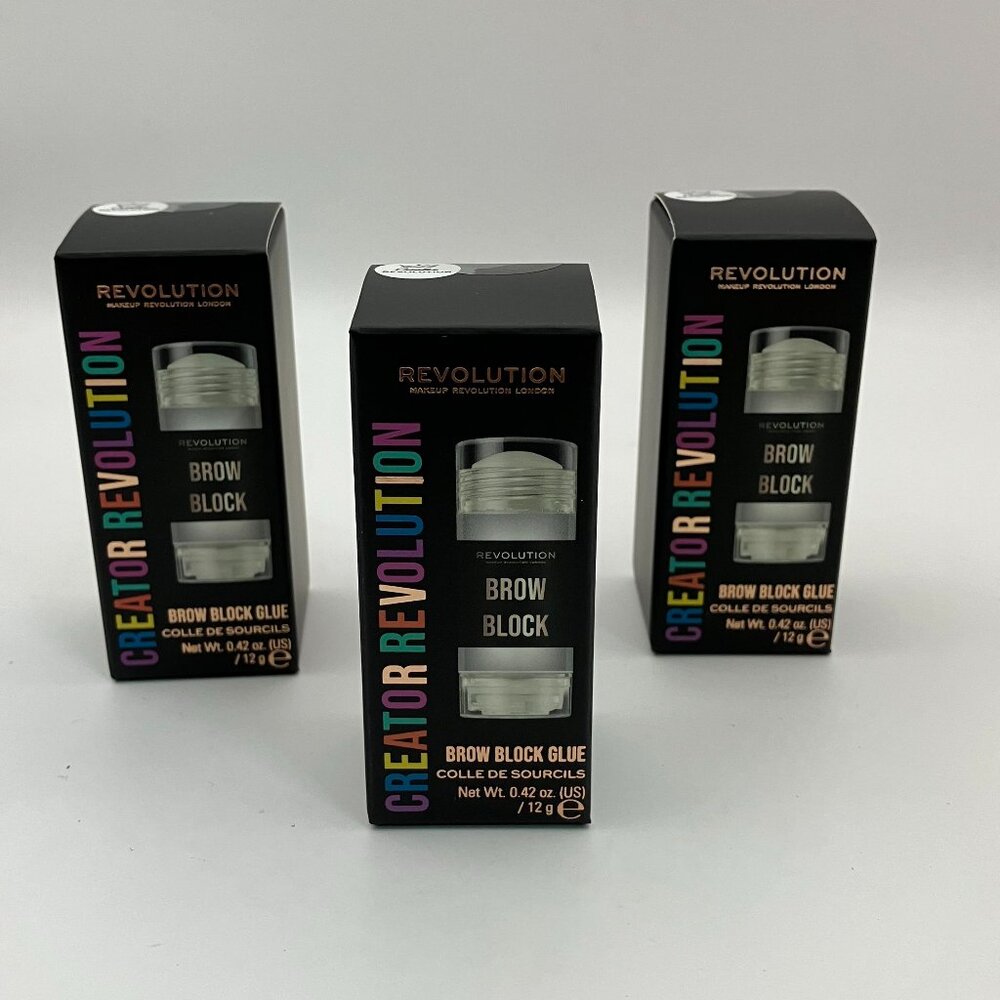 Makeup Revolution Creator Revolution Brow Block Glue Colle De Sourcils Pack Of 3